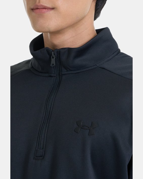 เสื้อซิปสั้น Armour Fleece® สำหรับผู้ชาย in Black image number 6